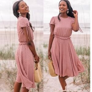 Gal Meets Glam Corinne Pink Polka Dot Dress